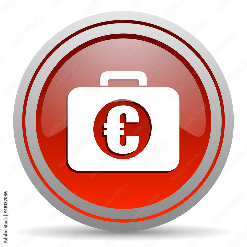 financial red glossy icon on white background financial red glossy icon on white background