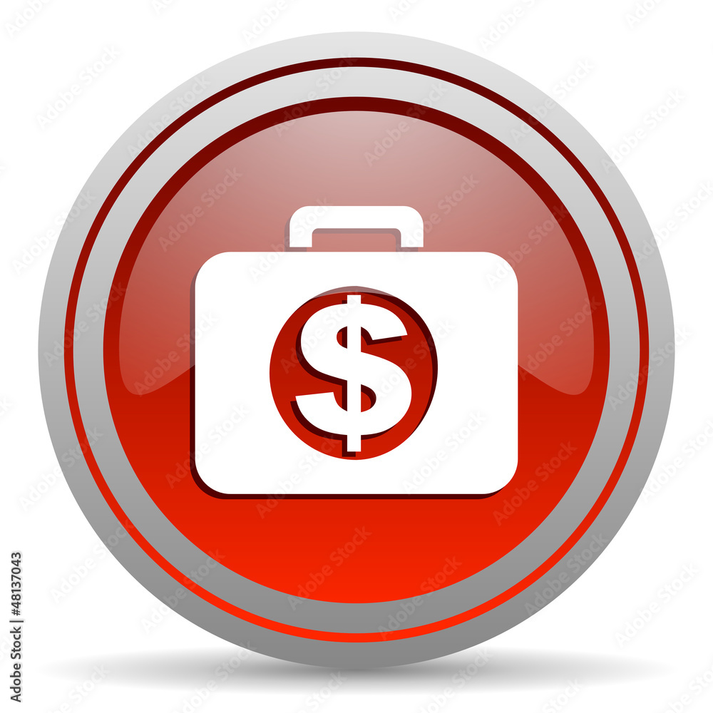 financial red glossy icon on white background financial red glossy icon on white background