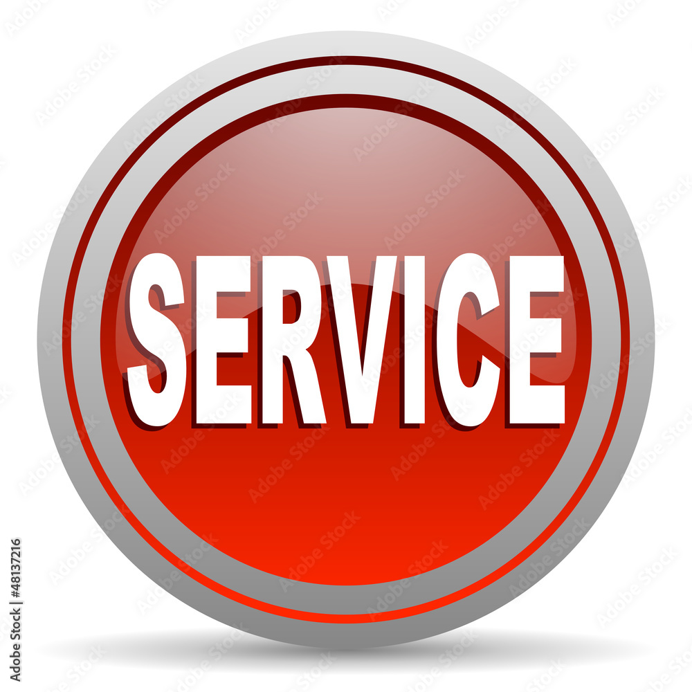 service red glossy icon on white background service red glossy icon on white background