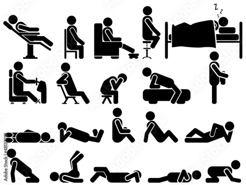ICONS MAN IN THE POSITION SITTING AND STANDING
