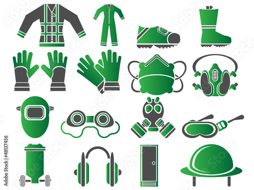 ICONS SET WORK SAFETY CLEAN