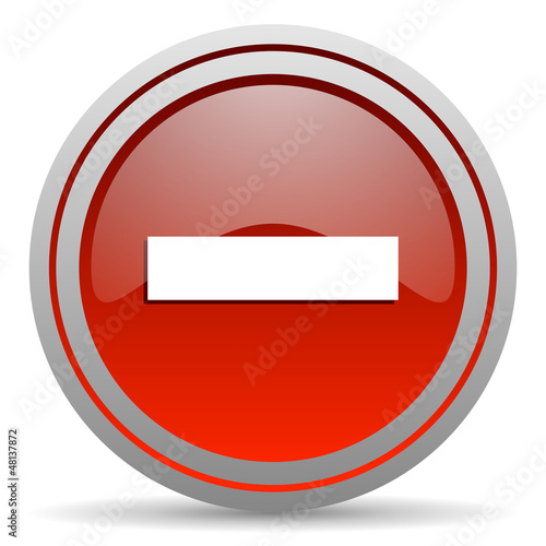 Free Download minus red glossy icon on white background - GFXLoad