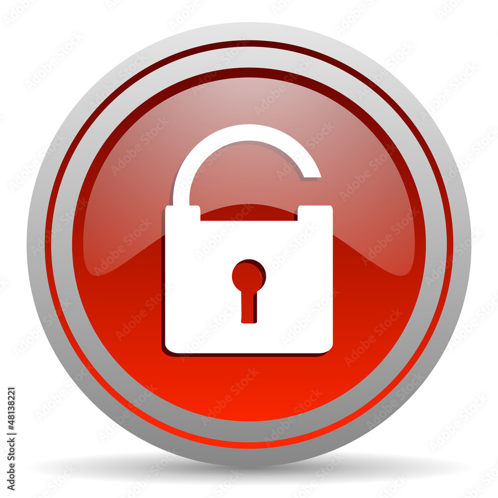 padlock red glossy icon on white background padlock red glossy icon on white background
