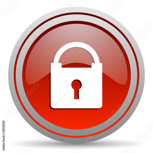 Free Download protect red glossy icon on white background - GFXLoad