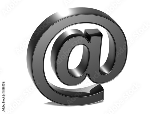 3D Email Silver Sign