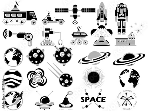 25 SPACE ICONS BLACK