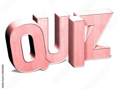 3D Word Quiz on white background photo
