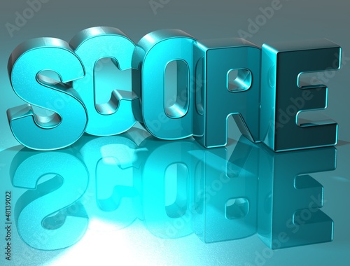 3D Word Score on blue background photo
