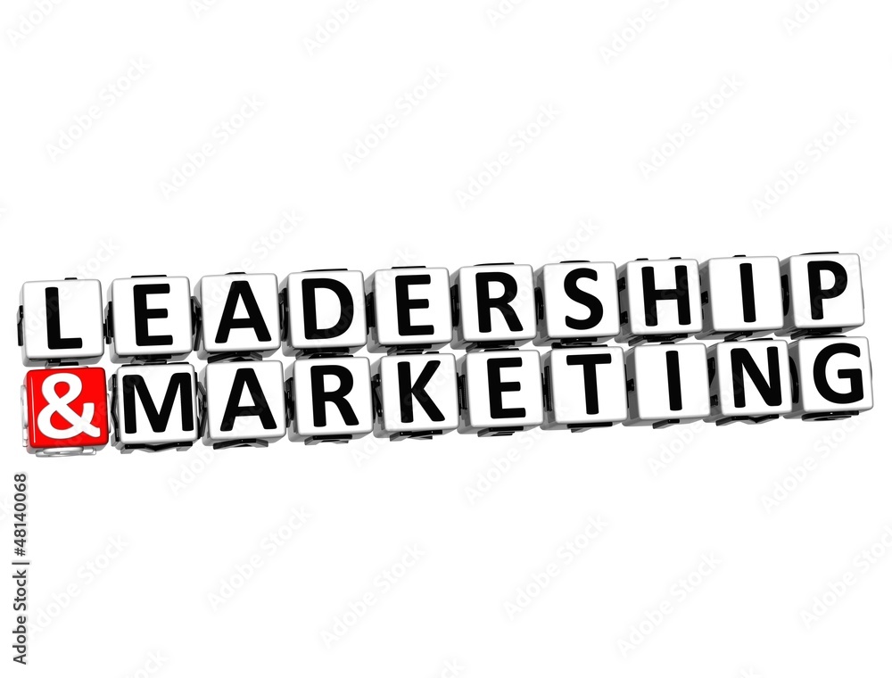 3D Leadership And Marketing Button Click Here Block Text