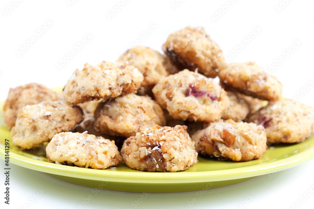Cookies on a green plate Cookies on a green plate