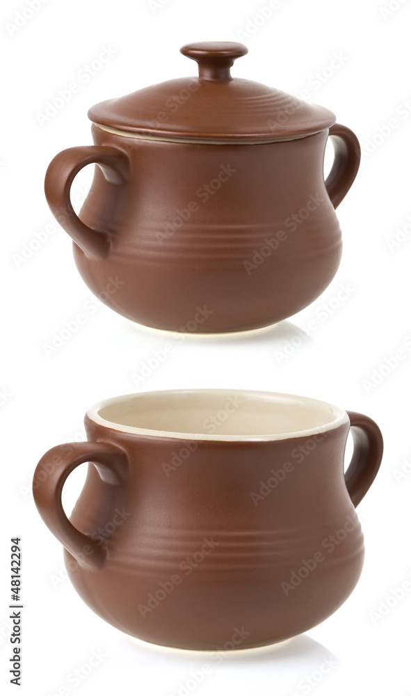 ceramic pot isolated on white