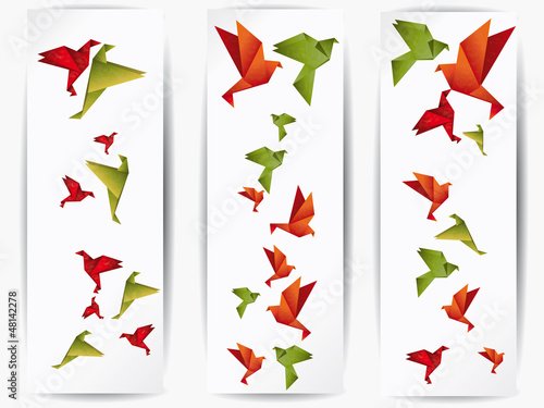 Origami japan paper flying bird