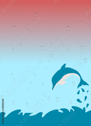 Hintergrund mit Delfin im Meer