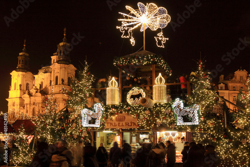 Photography Christmas Mood on the Old Town Square, Prague, Czech Republic