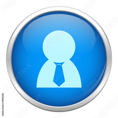 Blue business man icon
