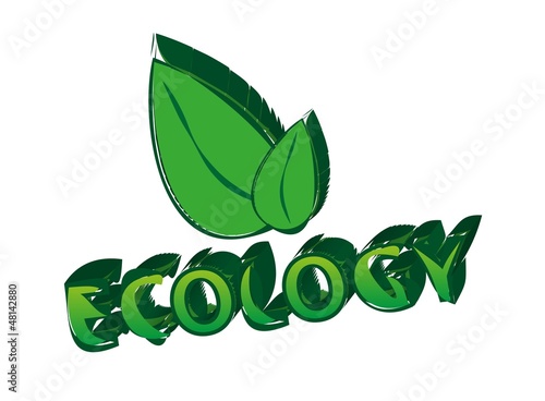 Ecology Sign With Leaves Symbol