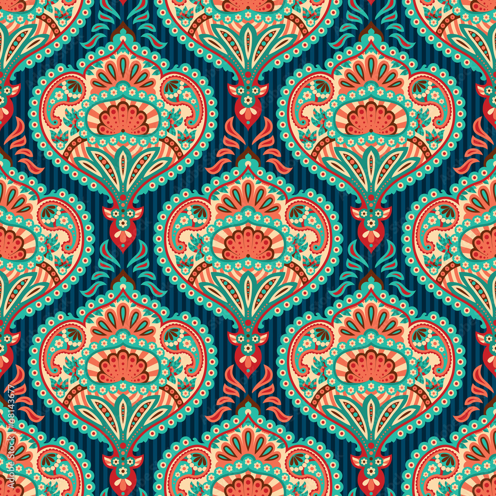 Oriental seamless paisley wallpaper pattern