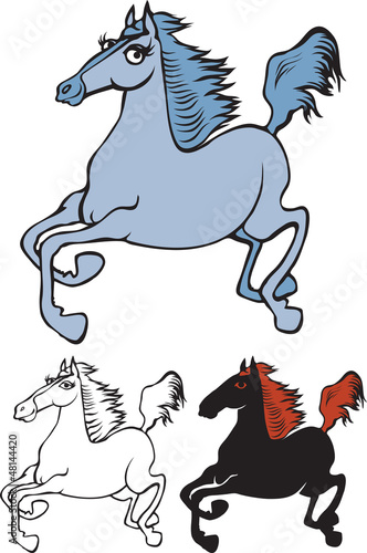 variants of a galloping horse cartoon images
