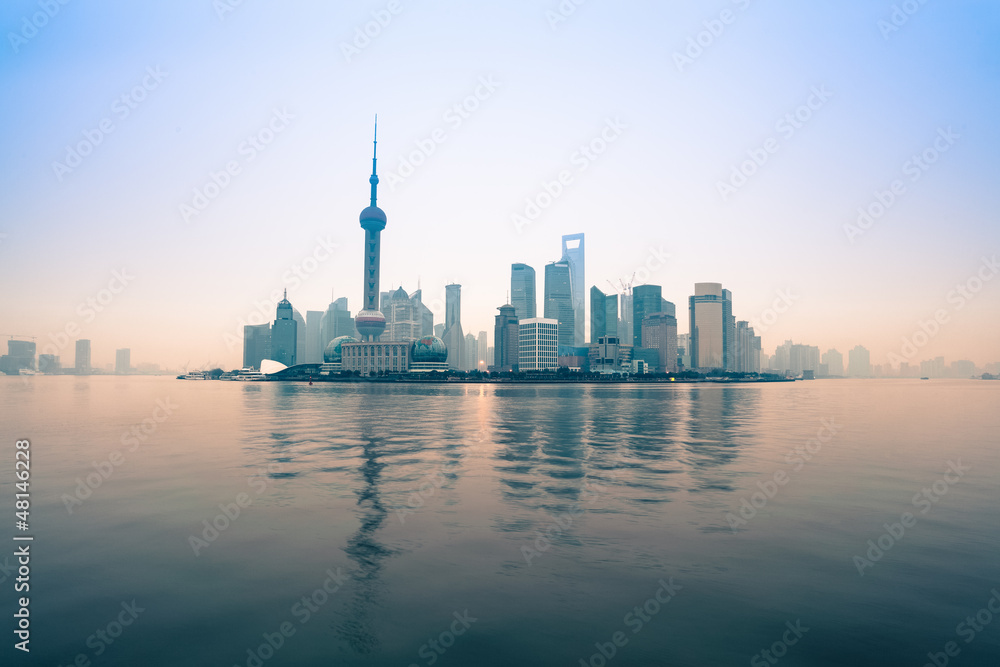 dawn panorama of shanghai