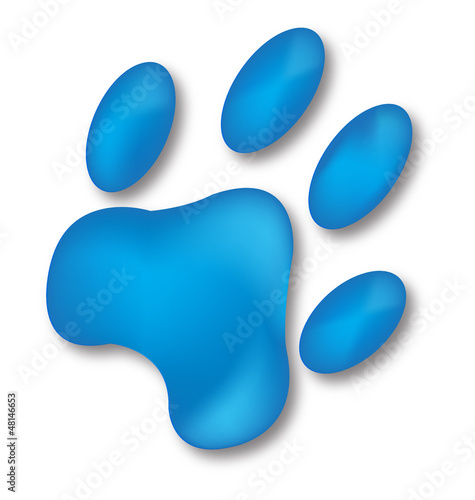 Dog blue footprint