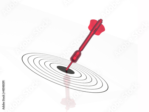 Tableau sur toile Red arrow on the target