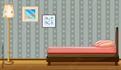 A bed and a lamp