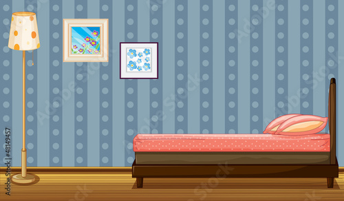 A bed and a lamp