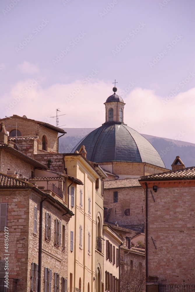 Historic center of Assisi in  Tuscany in Italy