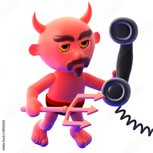 Fototapeta Devil works at the call centre...