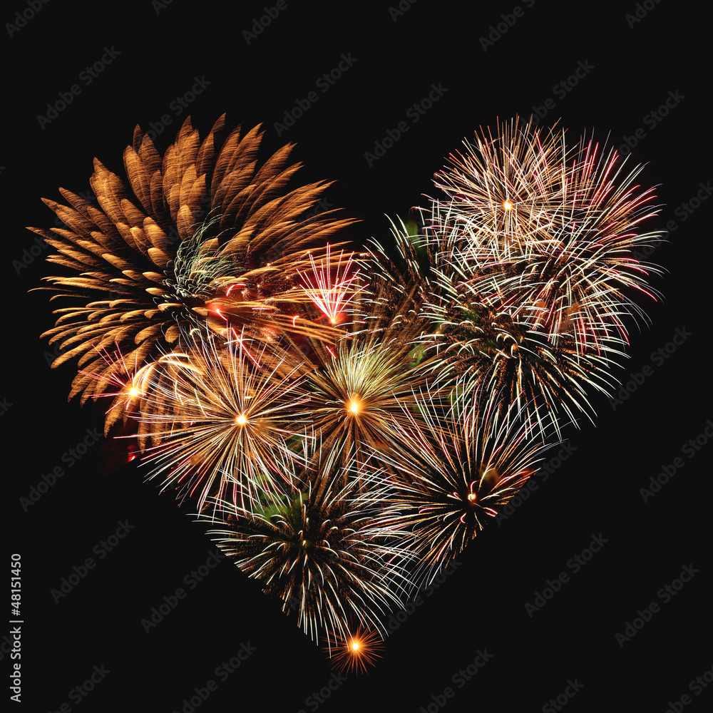 Feuerwerk Herz StockFoto Adobe Stock