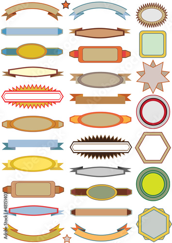 set of various vintage labels