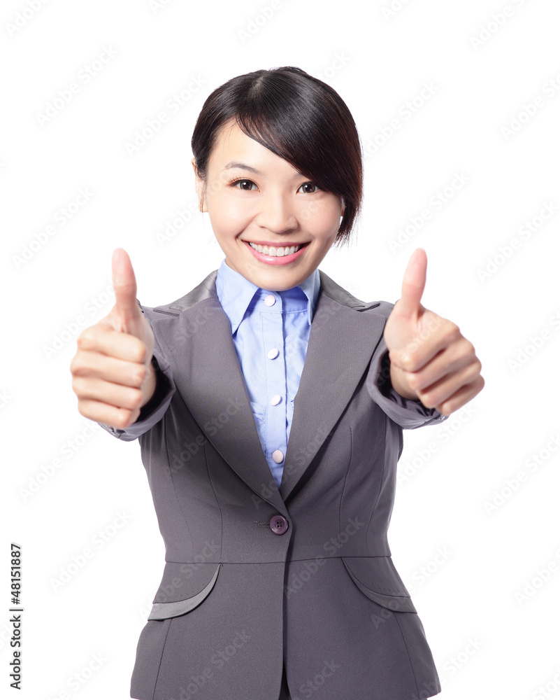 Happy business woman with thumbs up Happy business woman with thumbs up