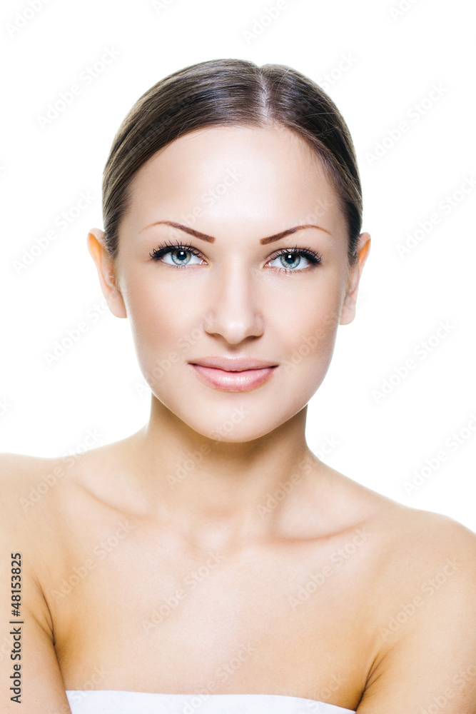 woman with beauty face and clean face skin , glamour makeup woman with beauty face and clean face skin , glamour makeup