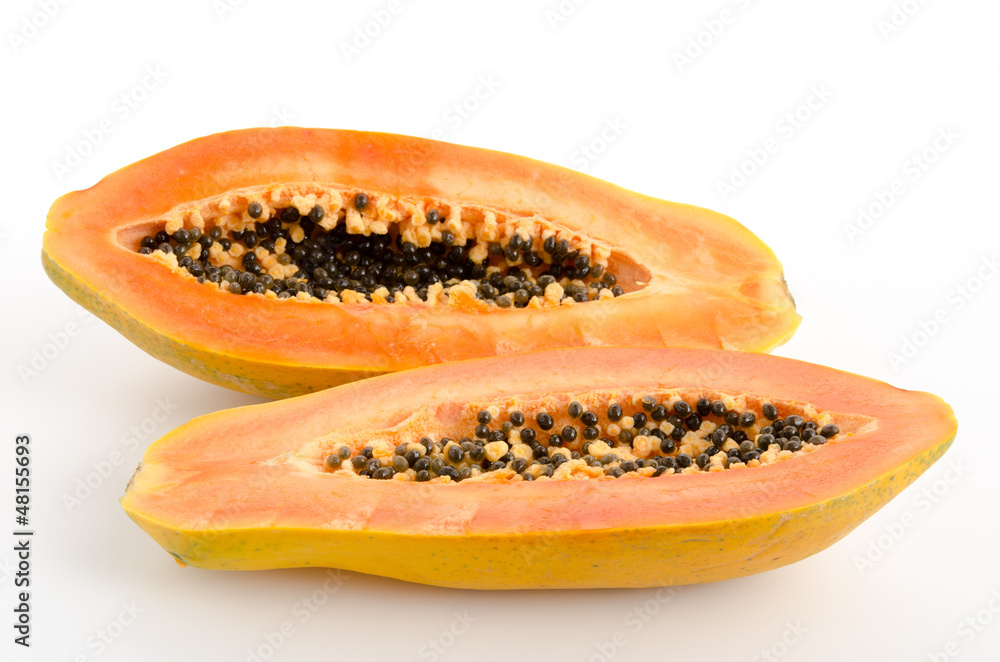Halbierte Papaya Halbierte Papaya