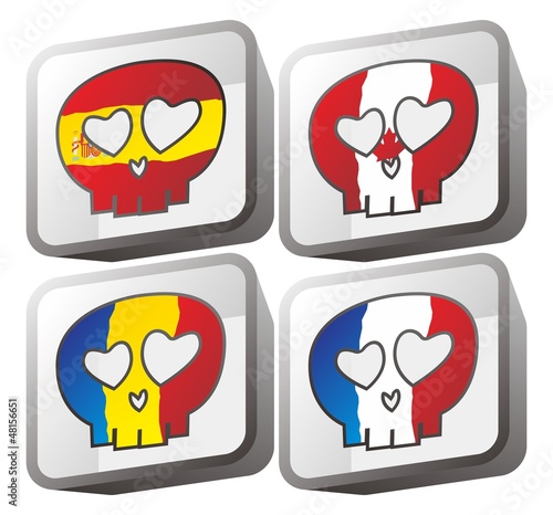 flag national skull set