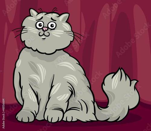 persian cat cartoon illustration