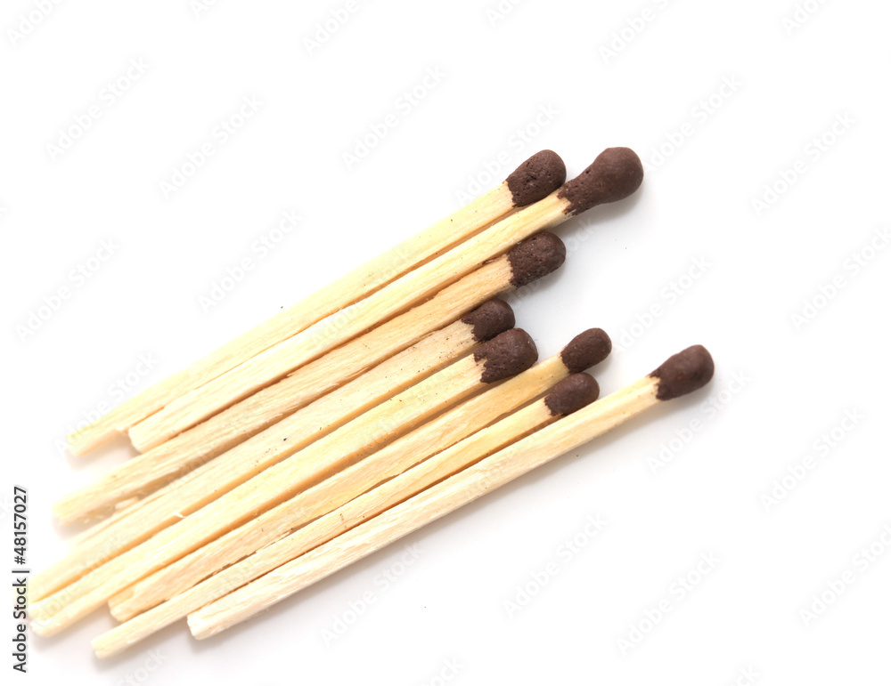 matches on a white background