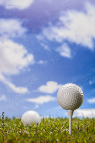 Golf stuff with sports equipment