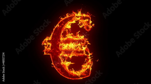 Wallpaper Mural Burning euro sign Torontodigital.ca