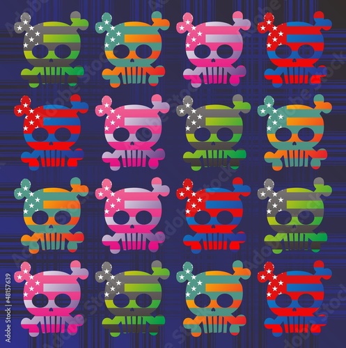 american color skull pattern
