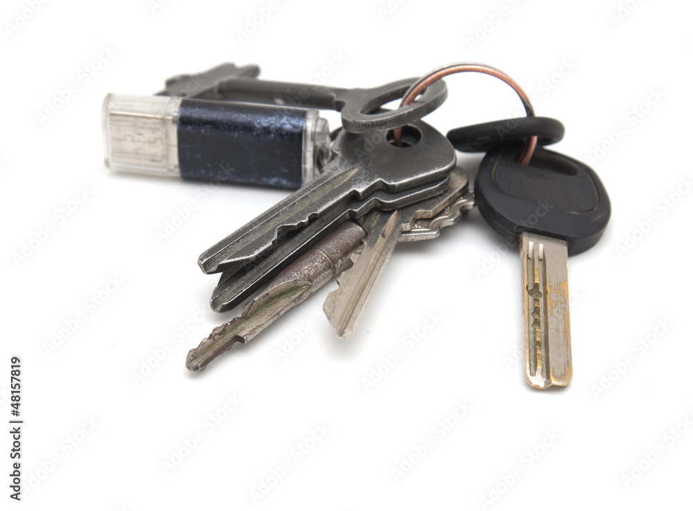 keys on a white background keys on a white background