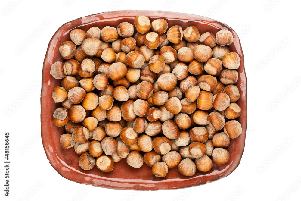Plate of hazelnuts Plate of hazelnuts