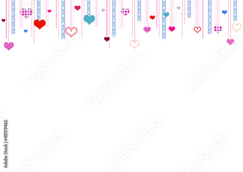 Rideau de coeur horizontal - Saint Valentin