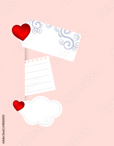 Valentine background with white paper to write your text