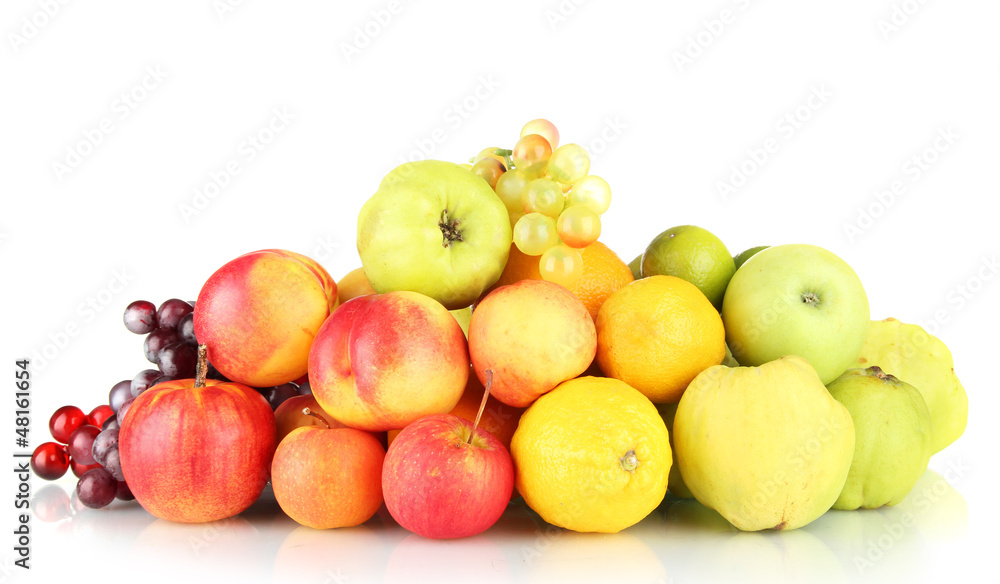 Assortment of exotic fruits isolated on white Assortment of exotic fruits isolated on white