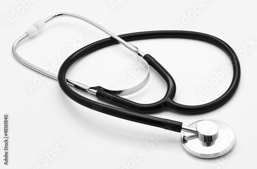 Black stethoscope isolated on white