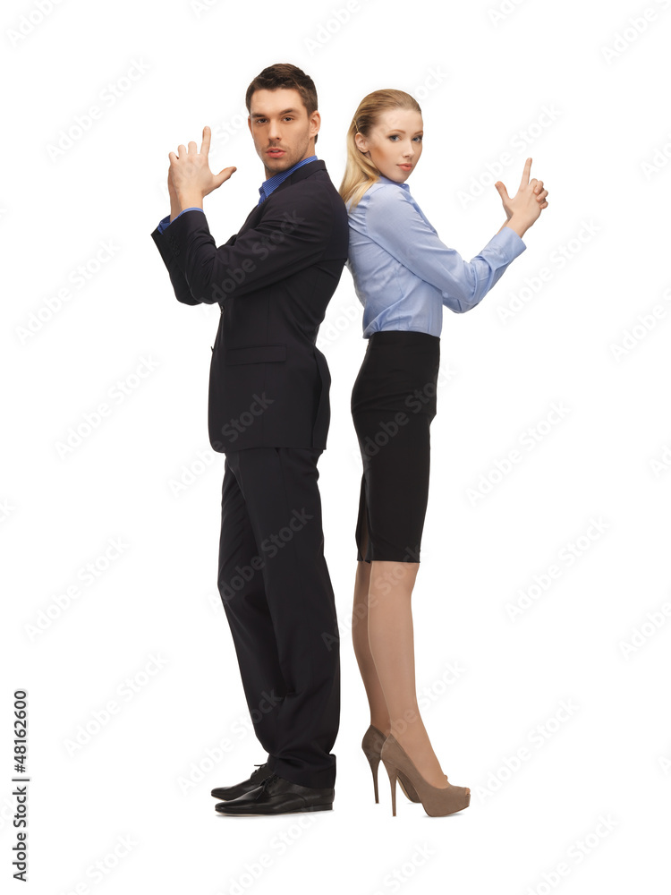 man and woman making a gun gesture man and woman making a gun gesture