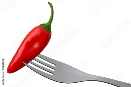 red hot chili pepper on white © eelnosiva