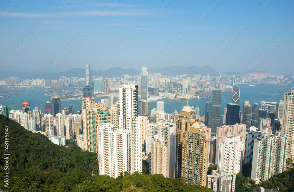 Obraz premium China, Hong Kong cityscape from the Peak