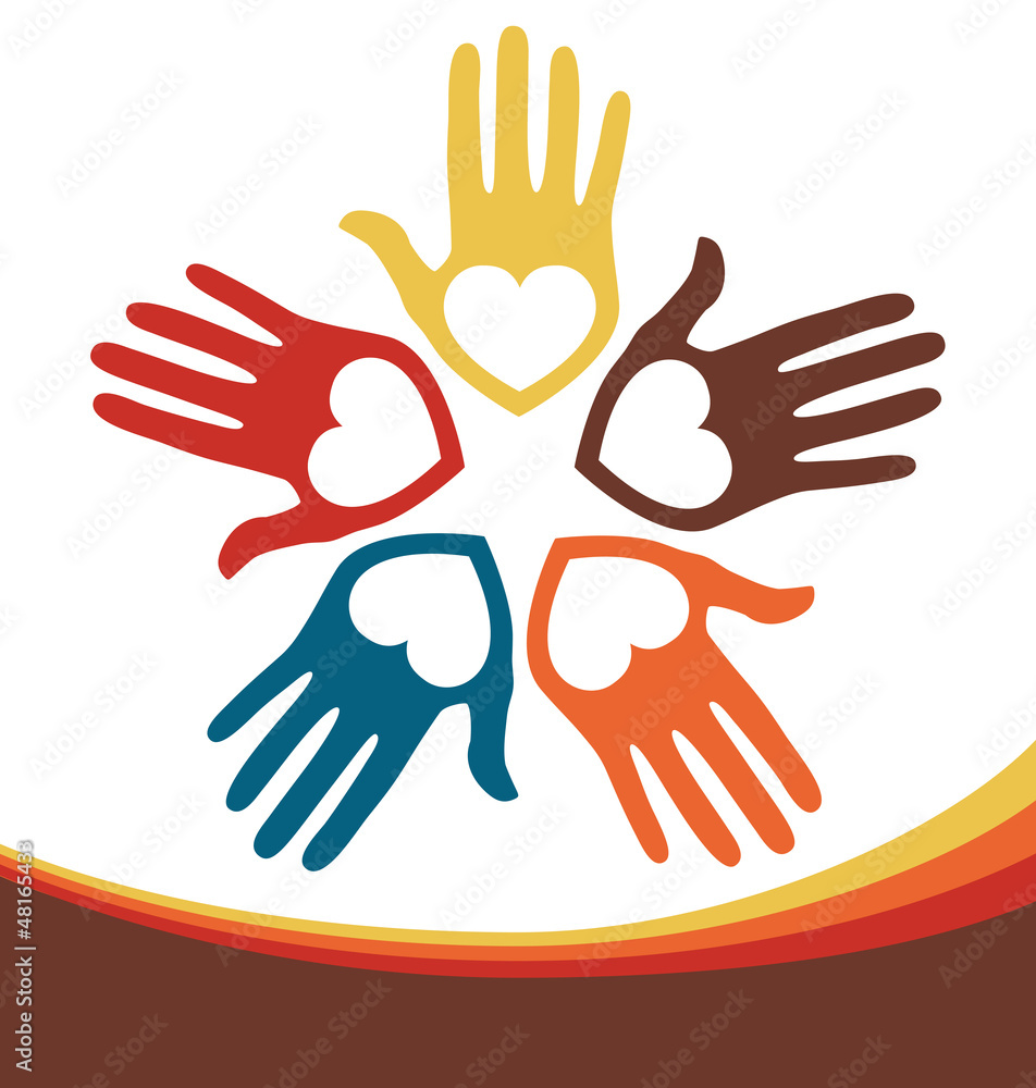 Circle of loving hands with copy space vector. Circle of loving hands with copy space vector.